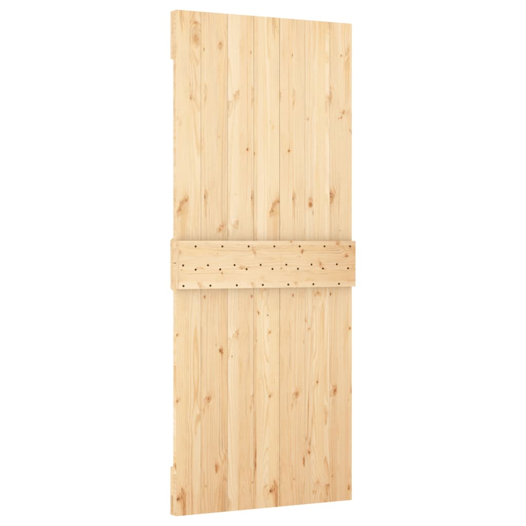 Schuifdeur Met Beslag 80X210 Cm Massief Grenenhout Groen