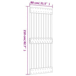 Schuifdeur Met Beslag 80X210 Cm Massief Grenenhout