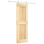 Schuifdeur Met Beslag 70X210 Cm Massief Grenenhout Blauw