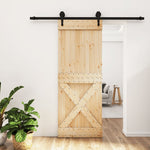 Schuifdeur Met Beslag 80X210 Cm Massief Grenenhout