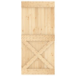 Schuifdeur Met Beslag 95X210 Cm Massief Grenenhout