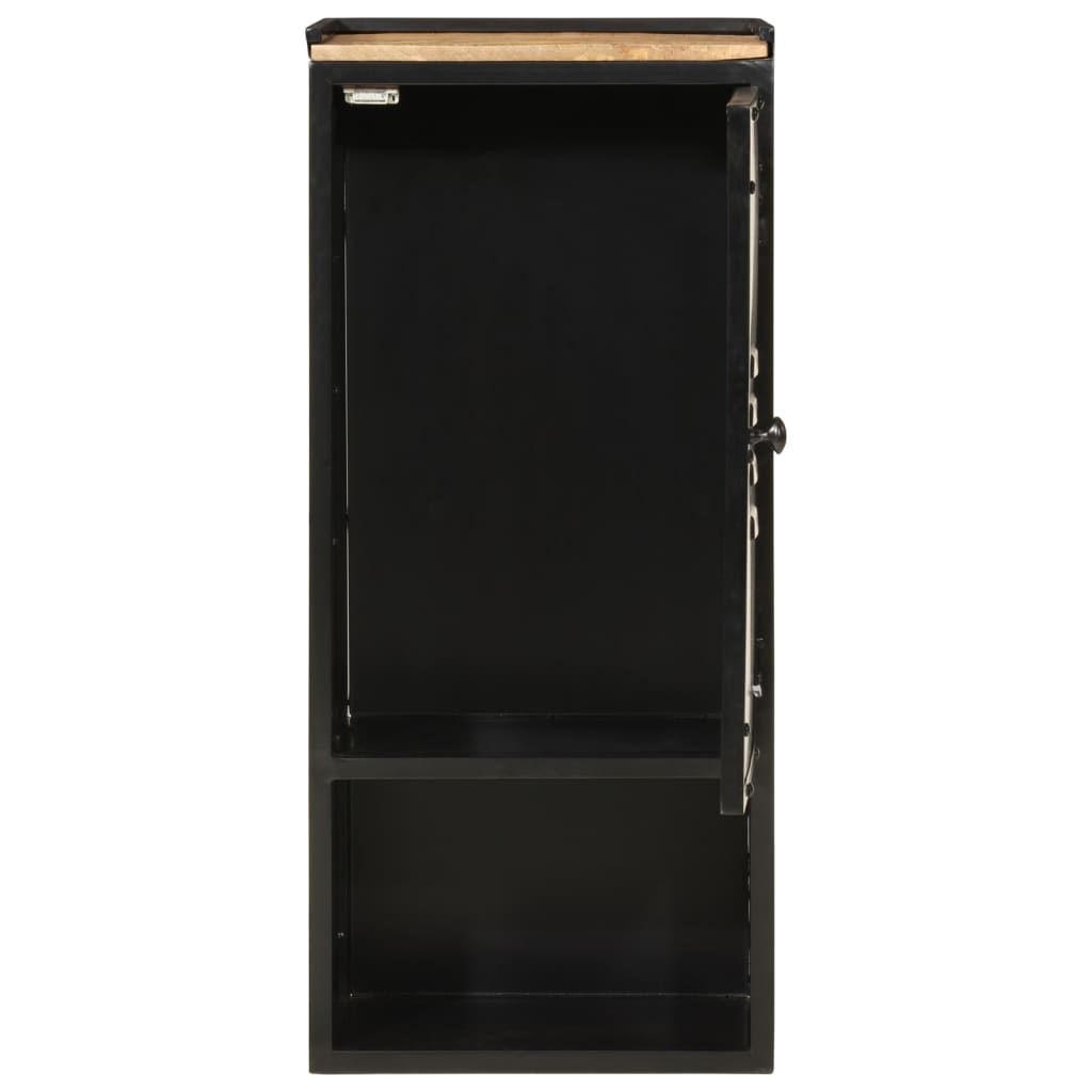 Badkamerkast 40X27X90 Cm Ijzer En Massief Mangohout