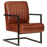 Fauteuil Echt Leer Bruin