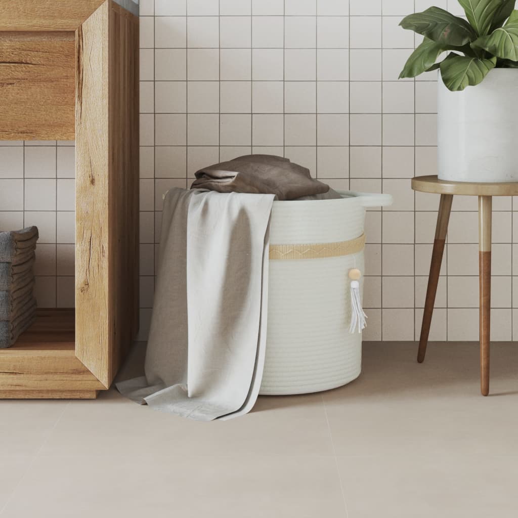 Opbergmand Ø 38X36 Cm Katoen Wit