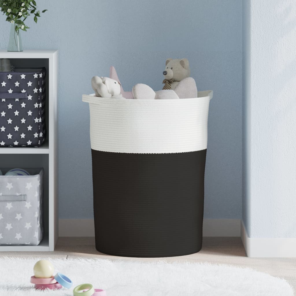 Opbergmand Ø 49X65 Cm Katoen En Wit