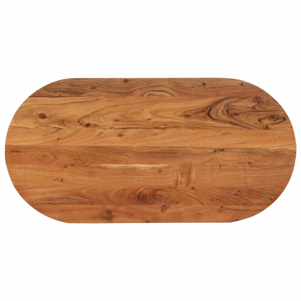 Tafelblad Ovaal 100X40X3,8 Cm Massief Acaciahout Acaciahout (Naturel)