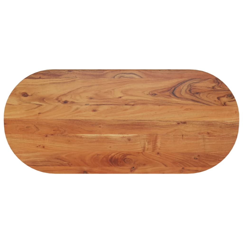 Tafelblad Ovaal 100X40X3,8 Cm Massief Acaciahout Acaciahout (Naturel)