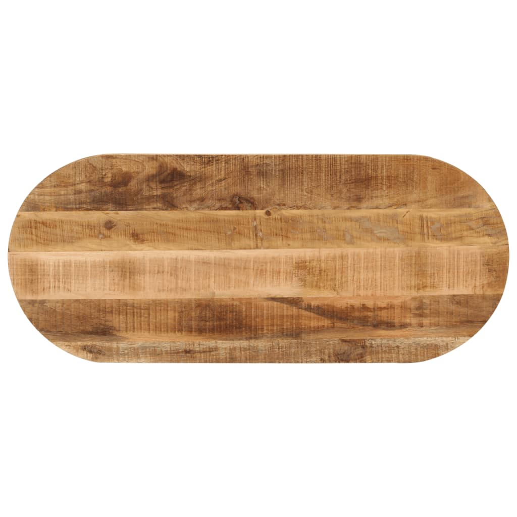 Tafelblad Ovaal 140X50X3,8 Cm Massief Ruw Mangohout Ruw Mangohout (Naturel)