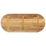 Tafelblad Ovaal 140X50X3,8 Cm Massief Ruw Mangohout Ruw Mangohout (Naturel)