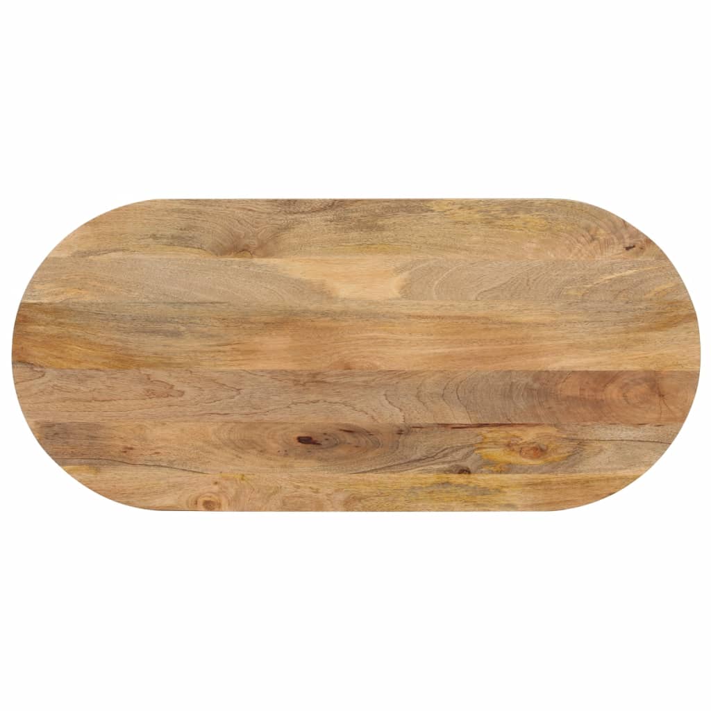 Tafelblad Ovaal 120X50X3,8 Cm Massief Mangohout Mangohout (Naturel)