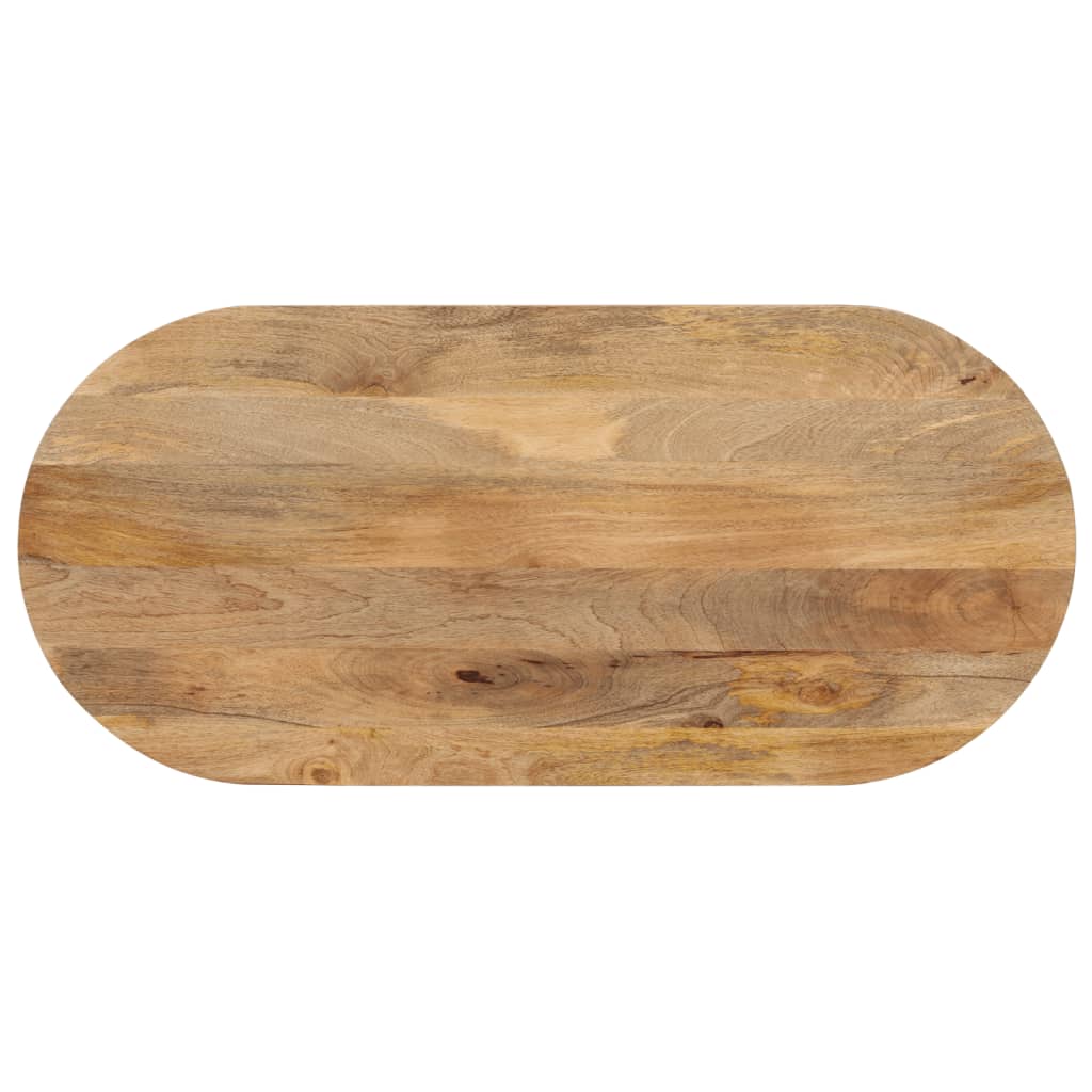 Tafelblad Ovaal 120X50X3,8 Cm Massief Mangohout Mangohout (Naturel)