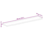 Tafelblad Met Natuurlijke Rand 180X20X2,5 Cm Massief Mangohout Grijs