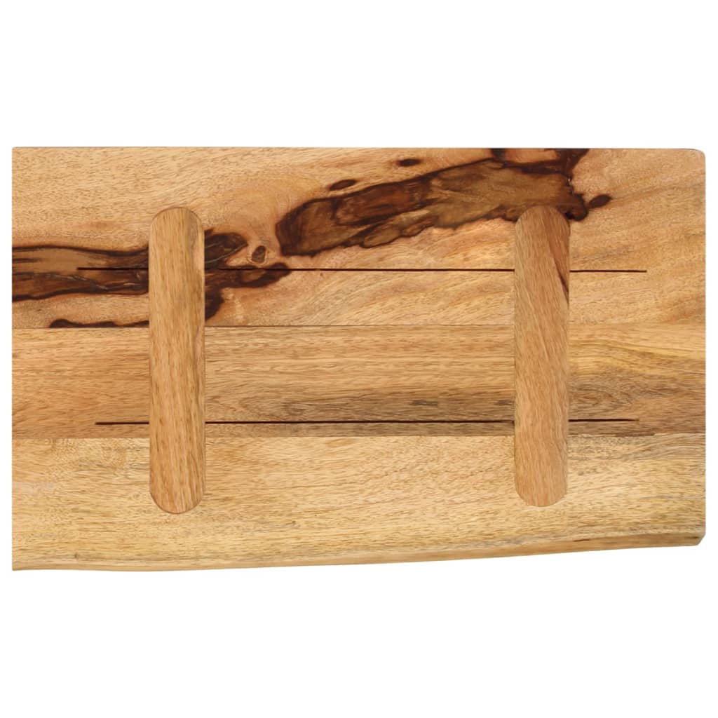 Tafelblad Met Natuurlijke Rand 50X30X2,5 Cm Massief Mangohout Zwart