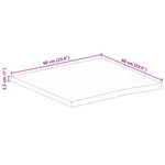 Tafelblad Met Natuurlijke Rand 60X60X2,5 Cm Massief Mangohout
