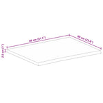 Tafelblad Met Natuurlijke Rand 80X60X2,5 Cm Massief Mangohout