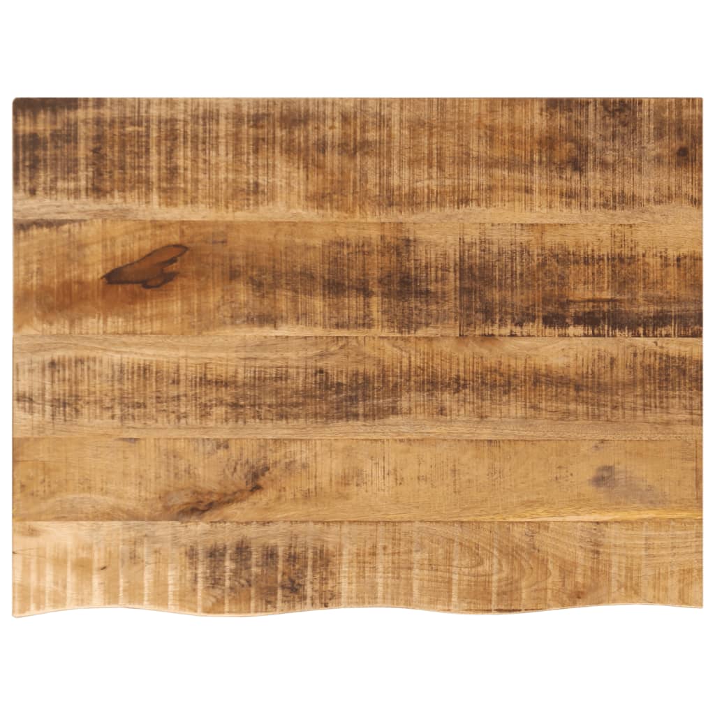 Tafelblad Met Natuurlijke Rand 70X60X3,8 Cm Massief Mangohout Zwart