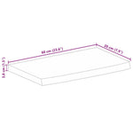 Tafelblad Met Natuurlijke Rand 60X20X3,8 Cm Massief Mangohout