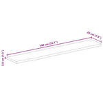 Tafelblad Met Natuurlijke Rand 140X20X3,8 Cm Massief Mangohout