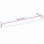 Tafelblad Met Natuurlijke Rand 180X40X2,5 Cm Massief Mangohout