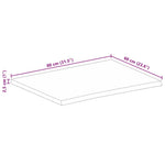 Tafelblad Met Natuurlijke Rand 80X60X2,5 Cm Massief Mangohout