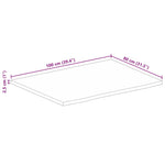 Tafelblad Met Natuurlijke Rand 100X80X2,5 Cm Massief Mangohout