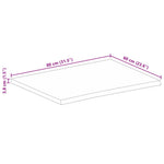 Tafelblad Met Natuurlijke Rand 80X60X3,8 Cm Massief Mangohout