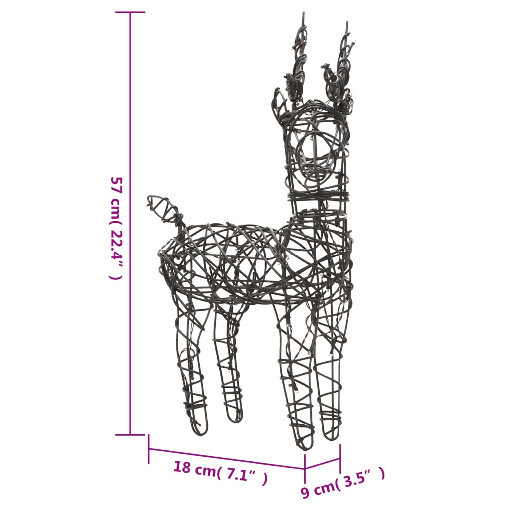 Kerstversiering Rendieren En Slee 160 Led's Rattan Warmwit