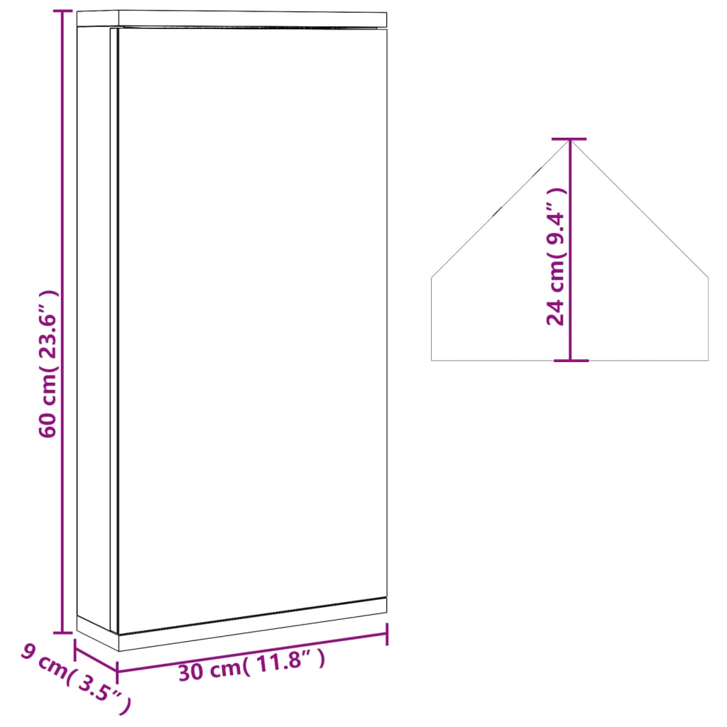 Badkamerkast Met Spiegel 30X24X60 Cm