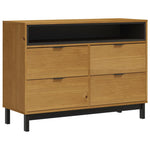 Ladekast Flam 110X40X80 Cm Massief Grenenhout Blauw En Roze