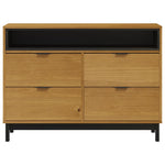 Ladekast Flam 110X40X80 Cm Massief Grenenhout Blauw En Roze