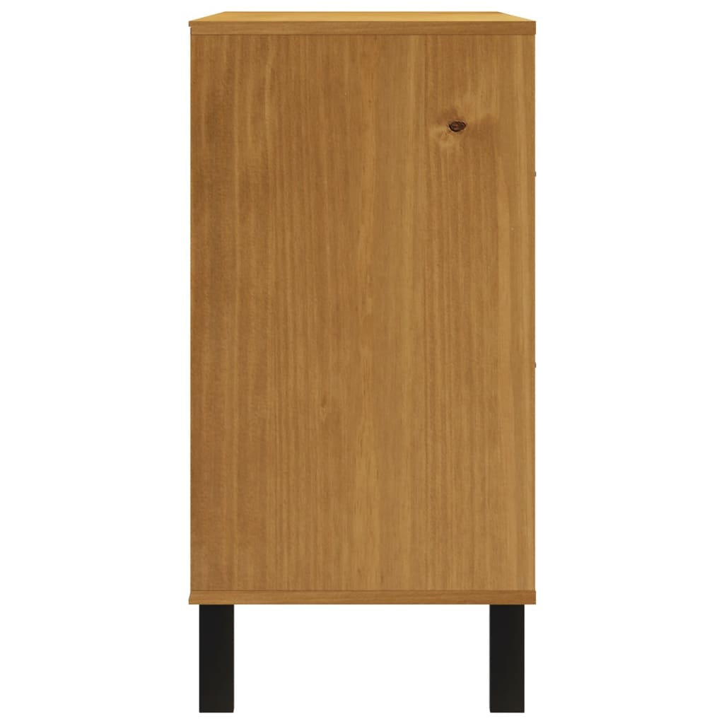 Ladekast Flam 110X40X80 Cm Massief Grenenhout Blauw En Roze