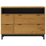 Ladekast Flam 110X40X80 Cm Massief Grenenhout Donkerbruin