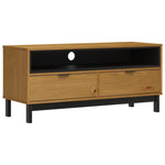 Tv-Meubel Flam 110X40X50 Cm Massief Grenenhout Donkerbruin