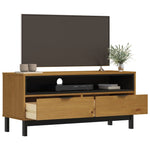 Tv-Meubel Flam 110X40X50 Cm Massief Grenenhout Donkerbruin