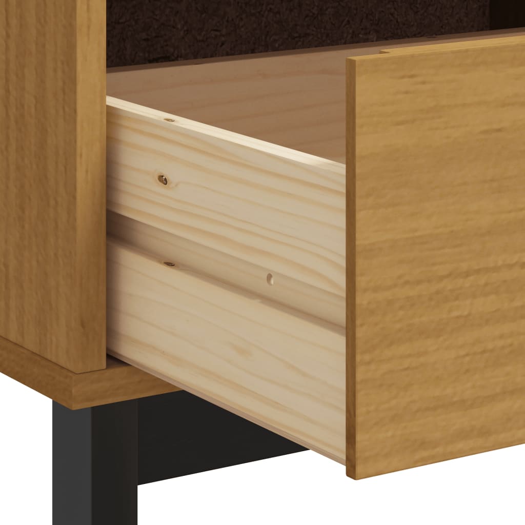 Tv-Meubel Flam 110X40X50 Cm Massief Grenenhout Donkerbruin