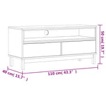 Tv-Meubel Flam 110X40X50 Cm Massief Grenenhout Donkerbruin