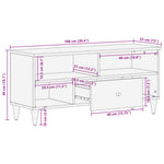 Tv-Meubel 100X33X46 Cm Massief Mangohout