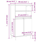 Hoge Kast 60X36X110 Cm Bewerkt Hout
