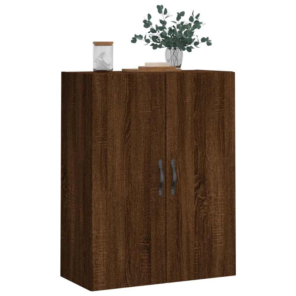 Wandkast 69,5X34X90 Cm Bewerkt Hout Bruin Eikenkleur