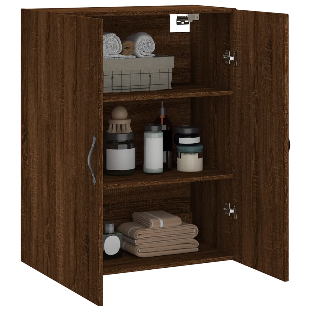 Wandkast 69,5X34X90 Cm Bewerkt Hout Bruin Eikenkleur