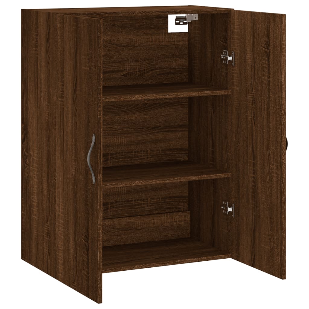 Wandkast 69,5X34X90 Cm Bewerkt Hout Bruin Eikenkleur