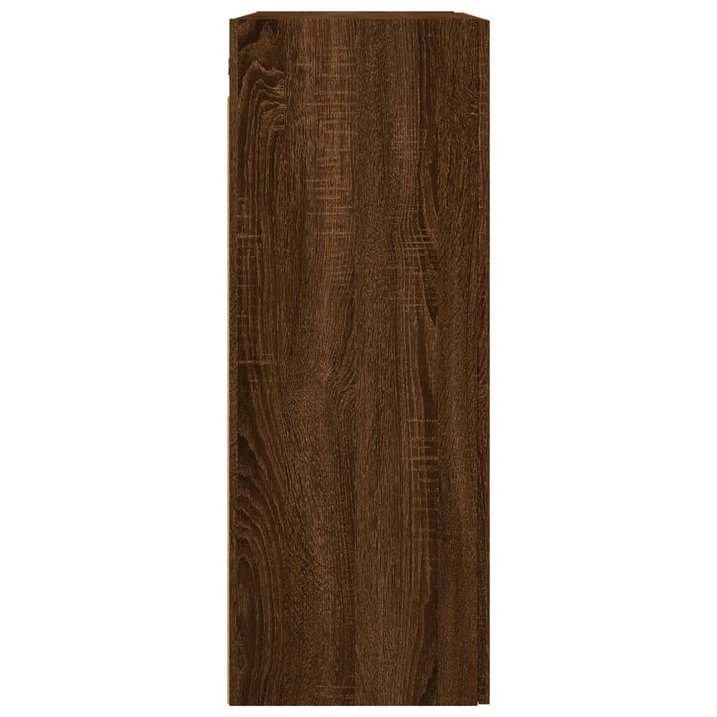 Wandkast 69,5X34X90 Cm Bewerkt Hout Bruin Eikenkleur