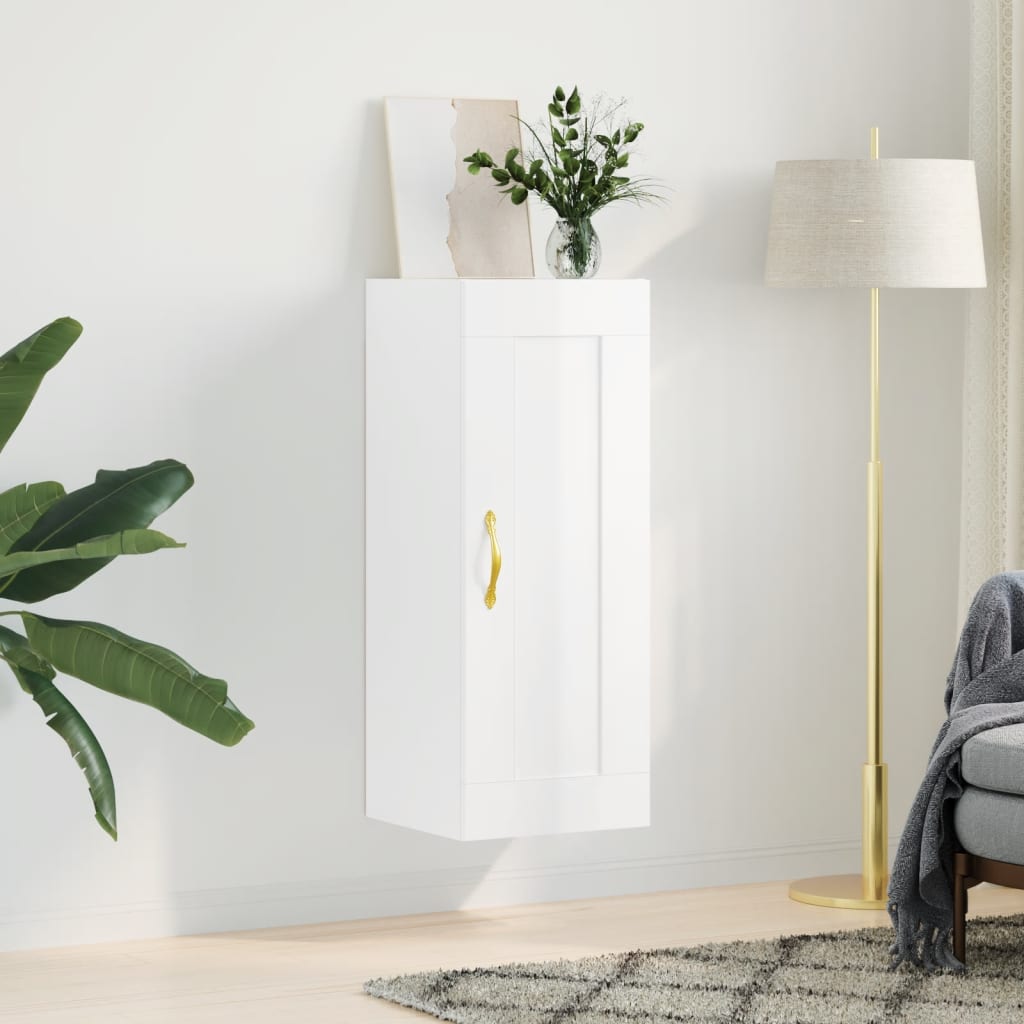 Wandkast 34,5X34X90 Cm Bewerkt Hout Eikenkleurig