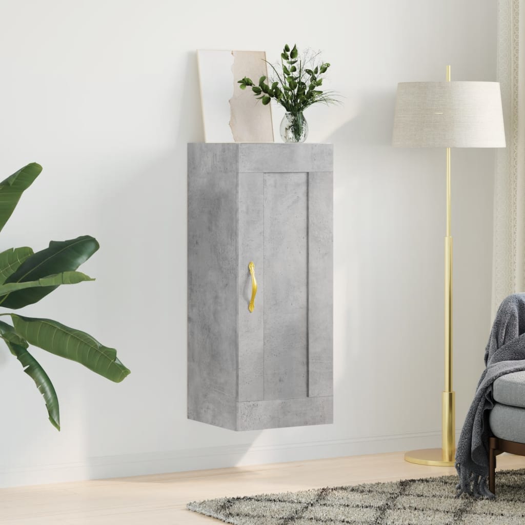 Wandkast 34,5X34X90 Cm Bewerkt Hout Eikenkleurig