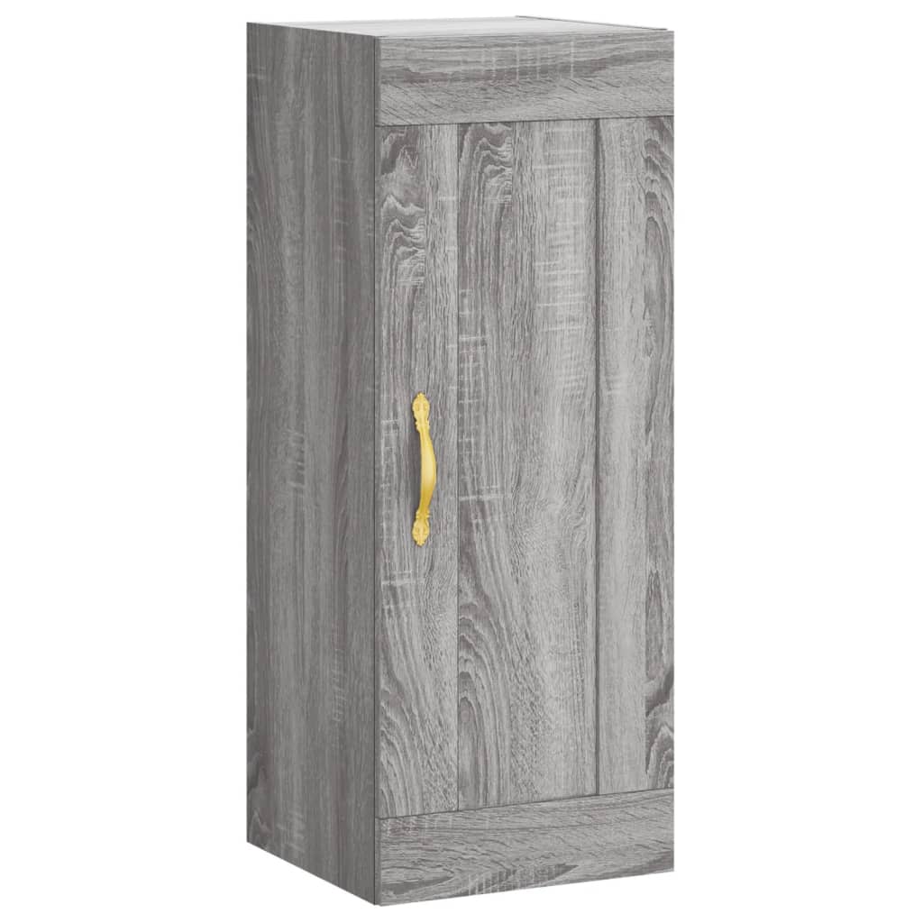 Wandkast 34,5X34X90 Cm Bewerkt Hout Eikenkleurig