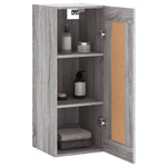 Wandkast 34,5X34X90 Cm Bewerkt Hout Eikenkleurig