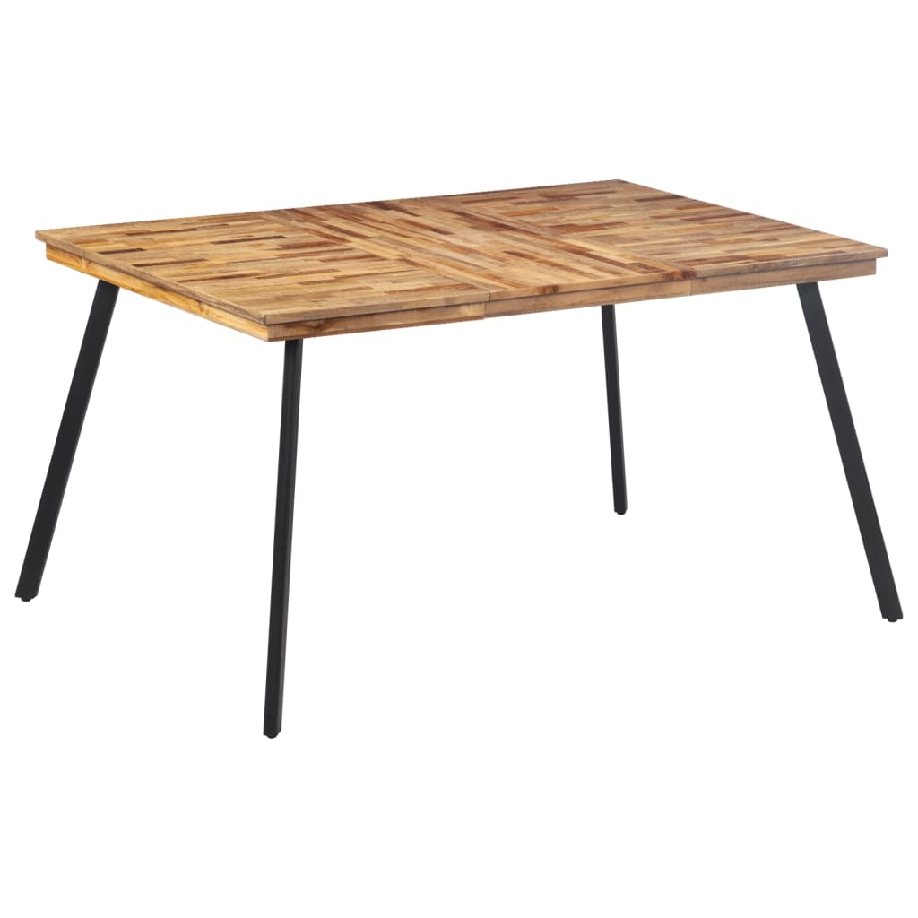 Eettafel 148X97X76 Cm Massief Teakhout Grijs