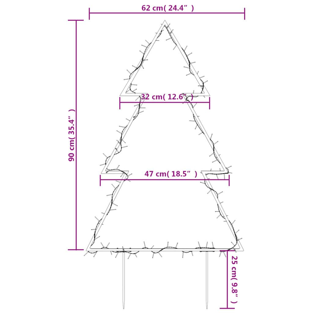 Kerstverlichting Kerstboom Met Grondpinnen 115 Led's