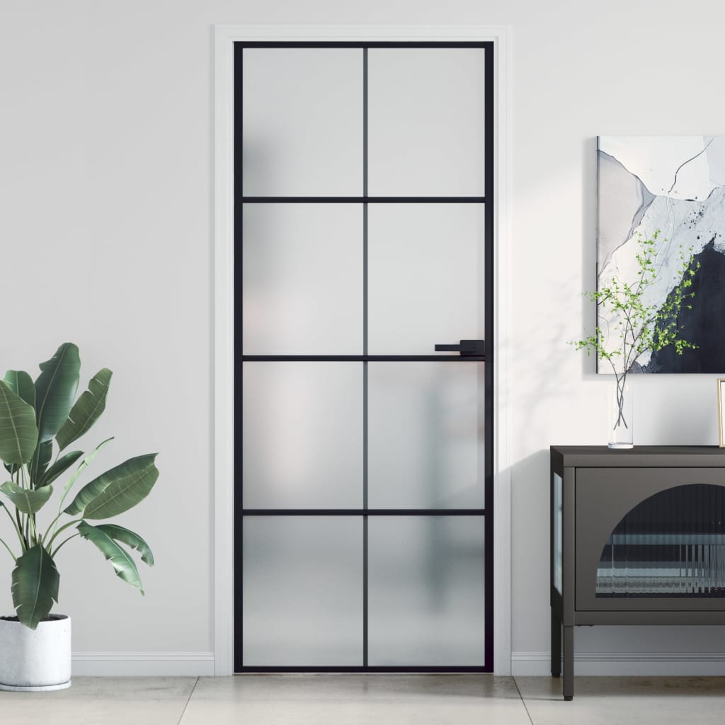 Schuifdeur Gehard Glas En Aluminium Zwart En Mat