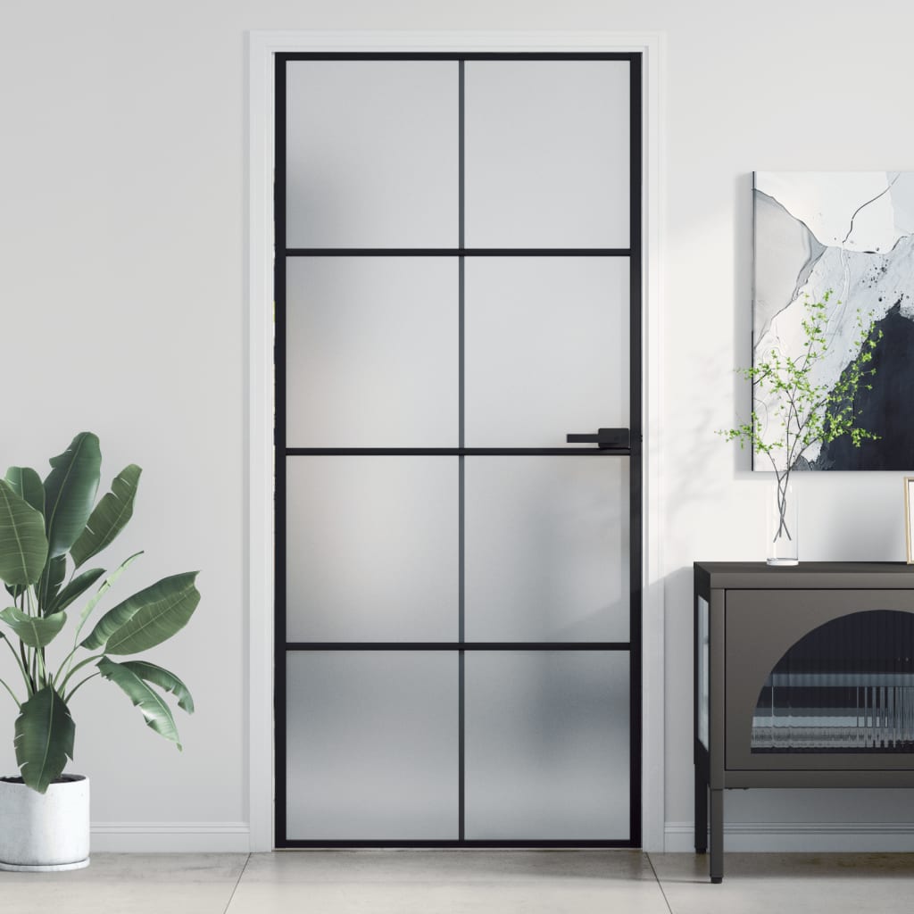 Schuifdeur Gehard Glas En Aluminium Zwart En Mat